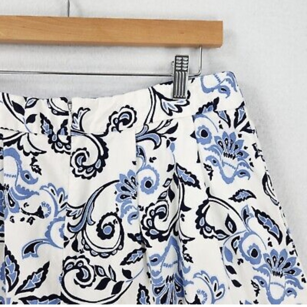 Ann taylor loft paisley pleated cotton skirt sz 6 *K - Picture 2 of 8